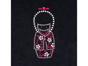 Samolepka na textil zažehlovací štrasová KOKESHI