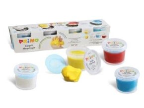 Modelovací hmota PRIMO NATUR, sada 4 x 100g, formy, kelímky