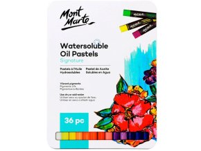 Mont Marte vodou rozmyvatelné olejové křídy, č.0028, 36 ks, kovový box