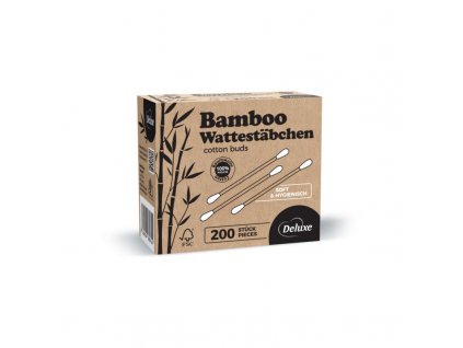 Deluxe EcoBamboo 200ks bambusové vatové tyčinky 4260504880744