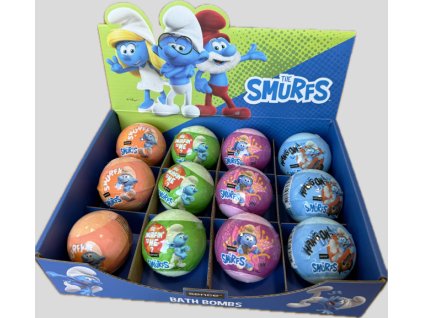 Bath Bombs Šmoulové 100g 12ks šumivá koule do koupele 8721073623423