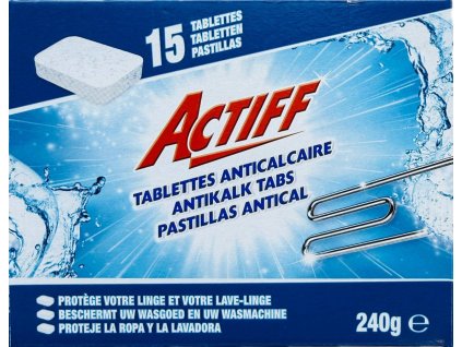 Actiff Antikalk Tabs 15ks 240g tablety proti vodnímu kameni do pračky 5410306884115