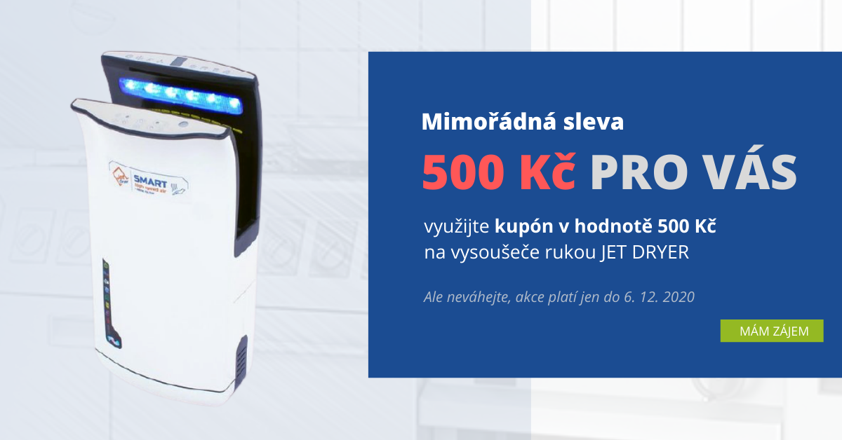 Sleva 500 Kč na vysoušeče rukou