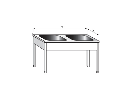 SMD BP stůl mycí dvoudřez