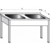 SMD BP stůl mycí dvoudřez