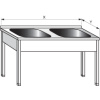 SMD BP stůl mycí dvoudřez