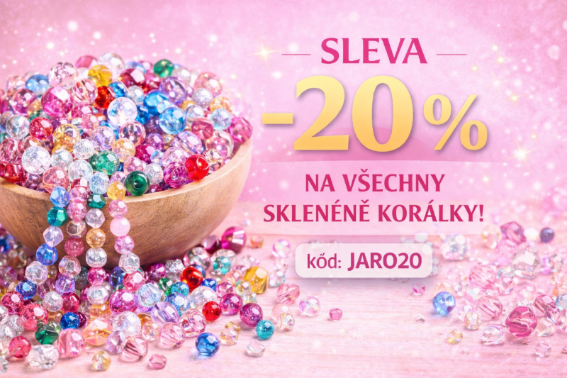 20% sleva skleněné korálky