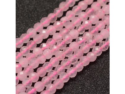 Růženín fasetovaný 3 mm (návlek cca. 150 korálků)