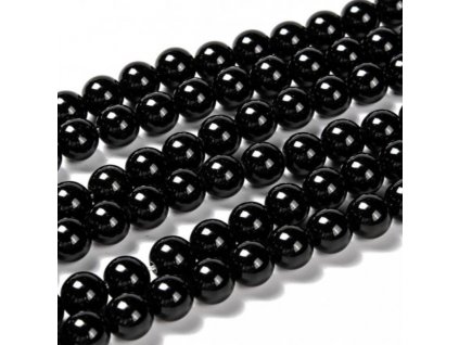 Obsidián černý 8 mm (návlek 43 - 44 korálků)