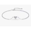 Stříbrný jemný náramek srdíčko se zirkony