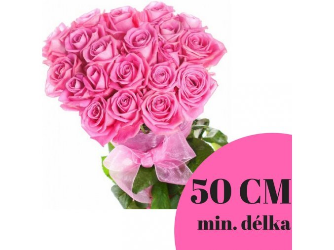 Kytice růžových růží 50 cm