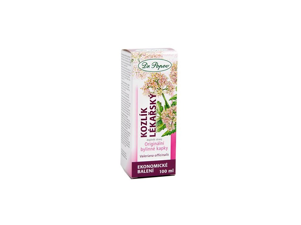 Kozlík lékařský, originální bylinné kapky, 100 ml Dr. Popov