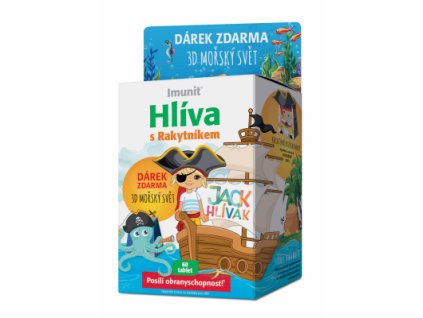 Imunit Hlíva JACK HLÍVÁK s rakytníkem pro děti, 60 tablet +3D mořský svět