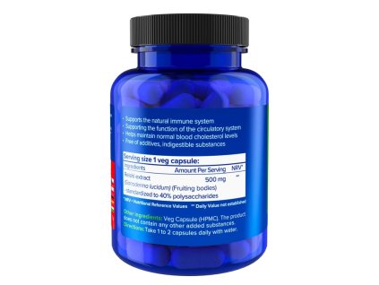 Natios Reishi Extract 500 mg, 40% polysacharidů, 90 kapslí