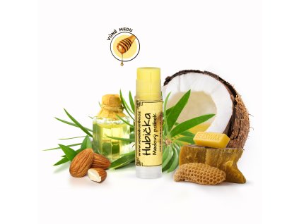 Veselá Bomba Hubička medový polibek - balzám na rty 4,5ml