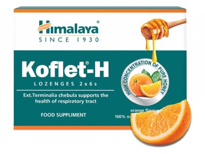 Himalaya Koflet-H s medem a pomerančem, 12 pastilek
