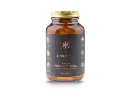 NaturLabs Energy hořčík malát + bioaktivní vitamin B6, 90 kapslí