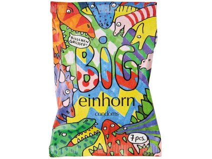 Einhorn Kondomy BIG - "Tyrannosaurus sex" - veganské, bez parfemace, 7 ks