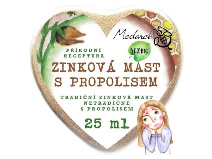 165 2 medarek zinkova mast s propolisem srdicko ilustrace