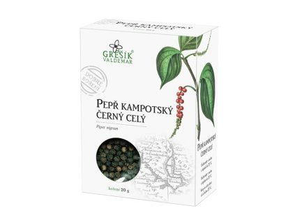 GREŠÍK Pepř kampotský černý celý, 20 g