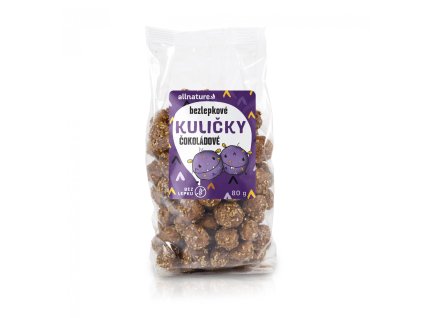 Allnature Bezlepkové Kuličky čokoládové, 80 g - Expirace