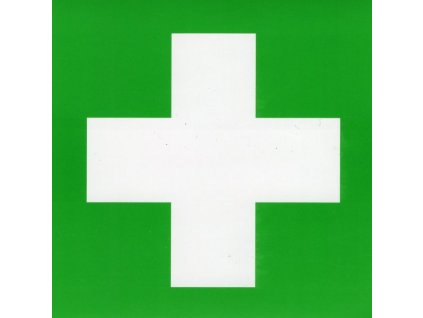 Zdravotnický kříž na lékárničku 8 x 8 cm - samolepka