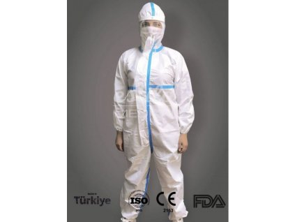 1x Profi ochranný oblek antiCovid T3/T4/T5/T6 ESTILO (bílý vel. XL)