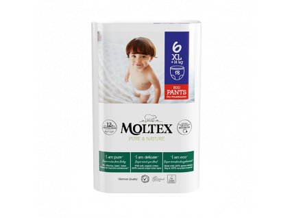 Natahovací plenkové kalhotky Moltex Pure & Nature XL +14 kg (18 ks)