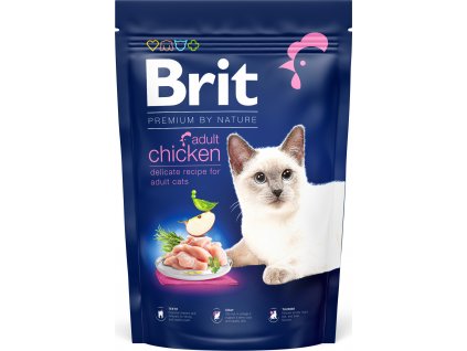 Brit Premium by Nature Cat krmivo pro dospělé kočky s kuřetem, 1,5 kg