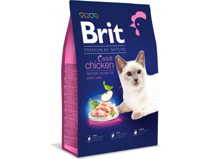 Brit Premium by Nature Cat krmivo pro dospělé kočky s kuřetem, 8 kg