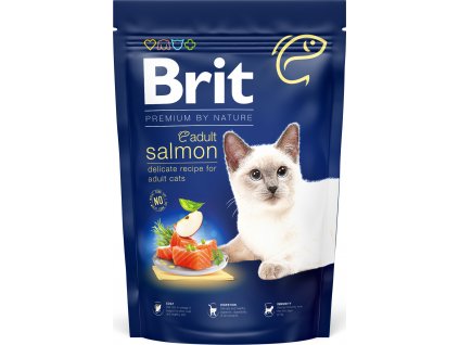 Brit Premium by Nature Cat krmivo pro dospělé kočky s lososem, 1,5 kg