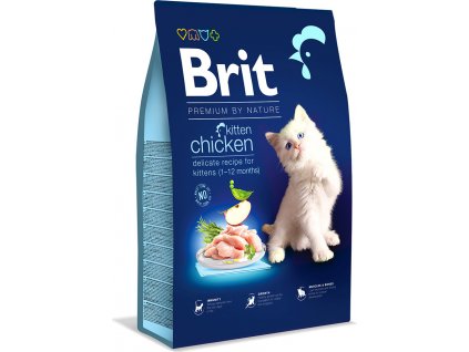 Brit Premium by Nature Cat krmivo pro koťata s kuřetem, 8 kg