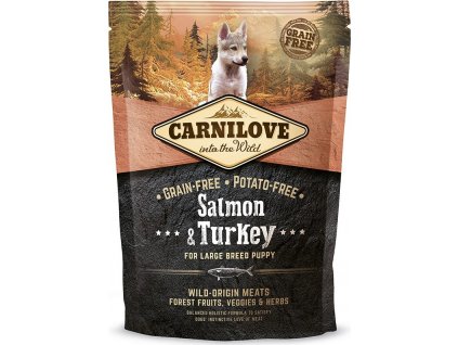 Carnilove krmivo pro štěňata velkých plemen losos a krocan, 1,5 kg