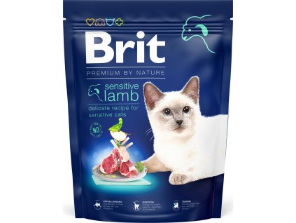 Brit Premium by Nature Cat krmivo pro citlivé kočky s jehněčím, 300 g