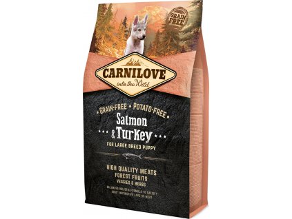 Carnilove krmivo pro štěňata velkých plemen s lososem a krocanem, 4 kg