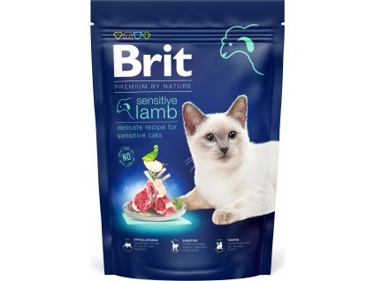 Brit Premium by Nature Cat krmivo pro citlivé kočky s jehněčím, 800 g