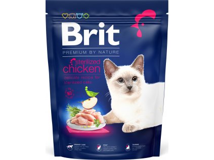 Brit Premium by Nature Cat krmivo pro kastrované kočky s kuřetem, 300 g
