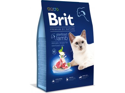 Brit Premium by Nature Cat krmivo pro kastrované kočky s jehněčím, 8 kg