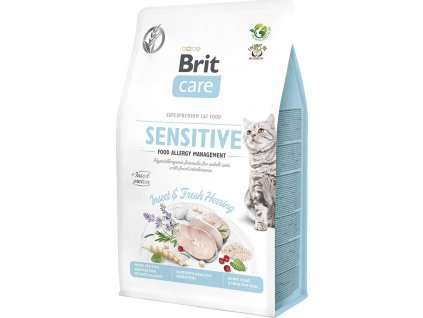 Brit Care Cat krmivo bez obilovin pro kočky s potravinovou alergií sleď a hmyz, 7 kg