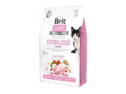 Brit Care Cat krmivo bez obilovin pro kastrované citlivé kočky s králíkem, 2 kg