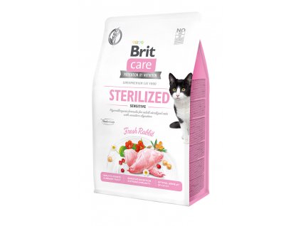 Brit Care Cat krmivo bez obilovin pro kastrované citlivé kočky s králíkem, 400 g