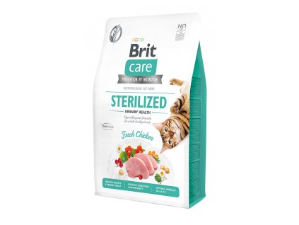 Brit Care Cat krmivo bez obilovin pro zdraví močových cest kastrovaných koček s kuřetem, 2 kg