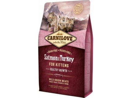 Carnilove CAT krmivo bez obilovin pro zdravý růst koťat s lososem a krocanem, 2 kg
