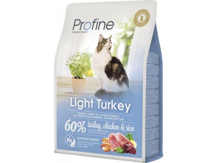 Profine Cat Light krmivo bez lepku pro regulaci váhy u koček s krůtou, kuřetem a rýží, 2 kg