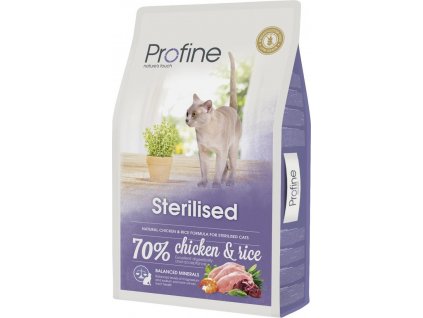 Profine Cat Sterilized krmivo bez lepku pro kastrované kočky s kuřetem a rýží, 10 kg