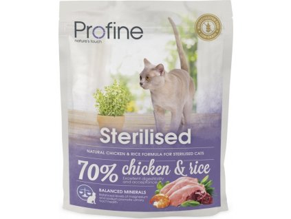 Profine Cat Sterilized krmivo bez lepku pro kastrované kočky s kuřetem a rýží, 300 g