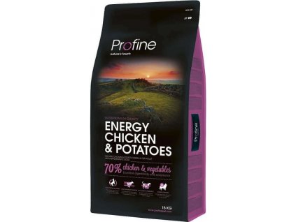 Profine Energy krmivo pro psy s vysokým energetickým příjmem kuře a brambory, 15 kg