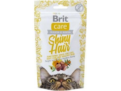 Brit Care Cat pamlsky pro kočky pro hebkou srst s lososem a měsíčkem, 50 g