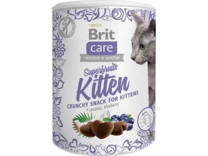 Brit Care Cat křupavé pamlsky pro kočky s kokosem a borůvkou, 100 g