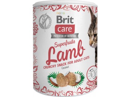 Brit Care Cat Snackkočičí pamlsky s jehněčím a kokosem, 100 g